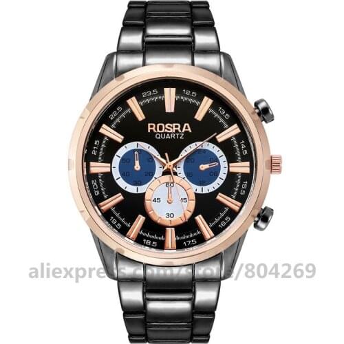 Wholesale Business Men Alloy Women Wrist Watch Quartz Rosra 8745 Watches Three Eye Men Business Watch