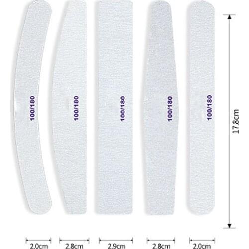 Nail File 100/180 Sanding Buffer Block Pedicure Manicure Buffing Polish Beauty Tools Professional Nail Files Grey Boat