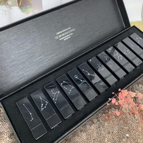 12pcs/set 12 Constellations Lipsticks Lip Lipstick Waterproof Stain Makeup Lot Moisturizing Lip Stick Set Matte Lipstick Gift