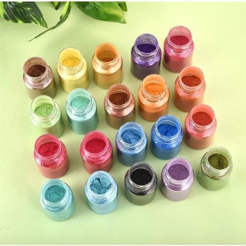10g DIY Handmade Mica Powder Epoxy Resin Dye Pearl Pigment Natural Mica Mineral Powder Handmade Soap Coloring Powder in Bottle