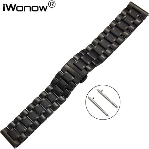Stainless Steel Watchband 22mm for Samsung Gear S3 Classic Frontier Gear 2 Neo Live Watch Band Quick Release Wrist Strap Black
