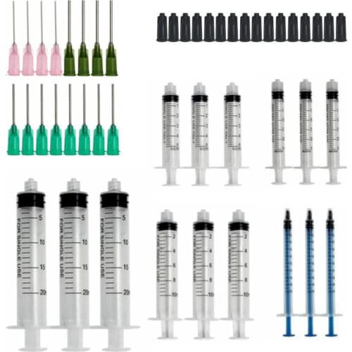 1 set Syringes Set Blunt Tip Needle with Caps Syringes For Oil Or Glue Applicator For Refilling And Measuring E-liquids