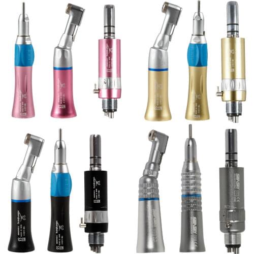 Dental Low Speed Handpiece Contra Angle Straight 4-Hole Motor Kits 4 Colors