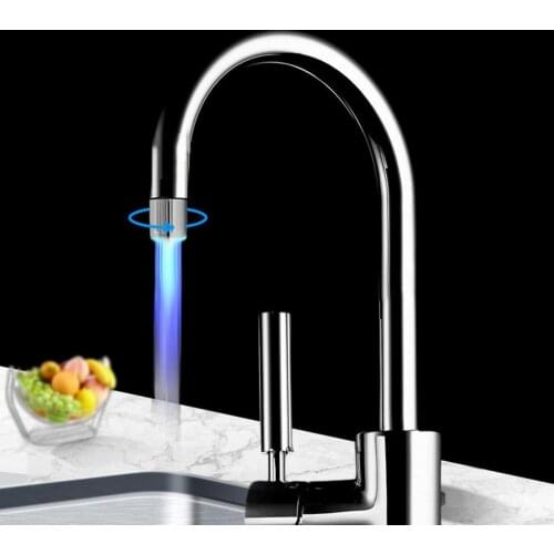 Led Luminous Faucet Adapter Color Changing Sensor Faucet Adapter Colorful Luminous Miniature Compact Novelty Silver