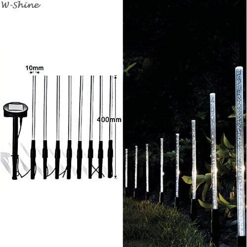 8Pcs Solar Tube Light Bubbles Stick Solar Lamp Pathway Lawn Landscape Decoration Acrylic Outdoor Garden Patio Lamps Set