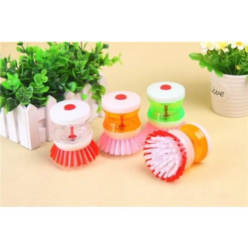 Creative washing brush plastic hydraulic dishwashing brush automatic adding liquid washing brush brush press dishwasher brush