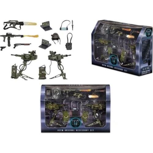 In Stock NECA Alien Vs Predator Machine Gun Jagged Soldier Parts Kit Set Model Action Figure