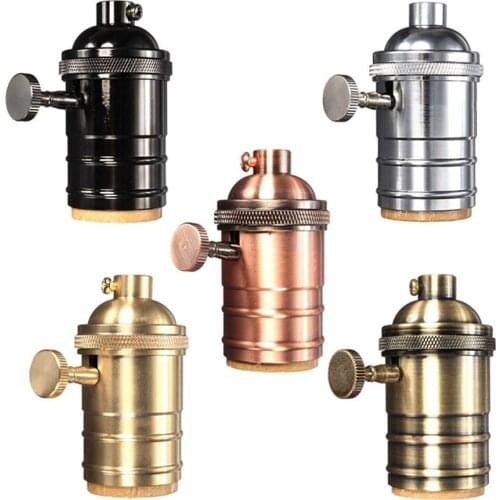 Vintage Edison Lamp Socket E27 Screw 250V Bulb Base Aluminum Lamp Holder Industrial Retro Pendant Fitting Lampholder Fixture