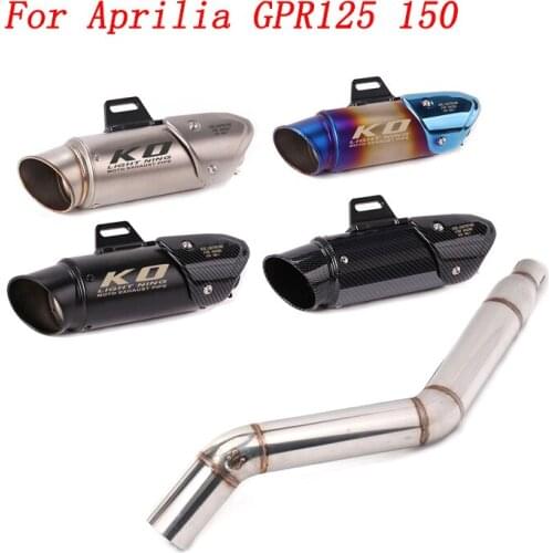 Slip On Motorcycle Exhaust Middle Link Pipe And 51mm Muffler Stainless Steel Exhaust System For Aprilia GPR125 150