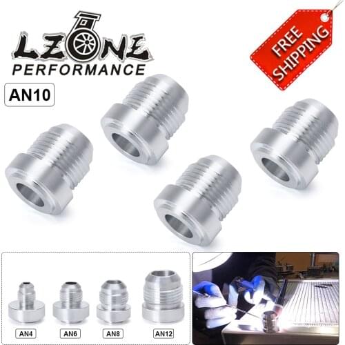 Top Quality Aluminum AN4 AN6 AN8 AN10 AN12 Straight Male Weld Fitting Adapter Weld Bung Nitrous Hose Fitting 4PCS/SET
