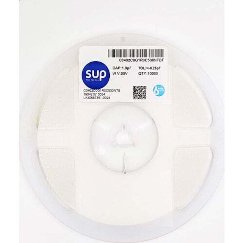 100PCS C0402C0G1R0C500NTBF Chip capacitor 0402 NPO 1pF 50V ±0.25pF Thickness 0.5mm