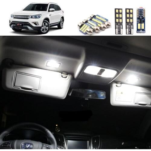 12pcs Led interior lights For Changan CS75 2014-2019 front map Light Dome Light Trunk Light width LED Light license plate ligh