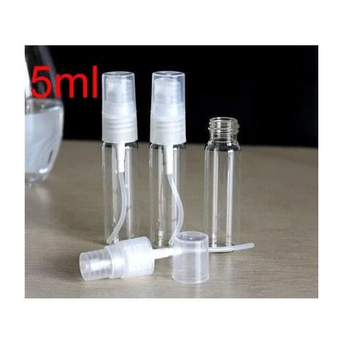 5ml Empty Perfume Spray Bottles 200pcs/lot Transparent Small Glass Refillable Bottle