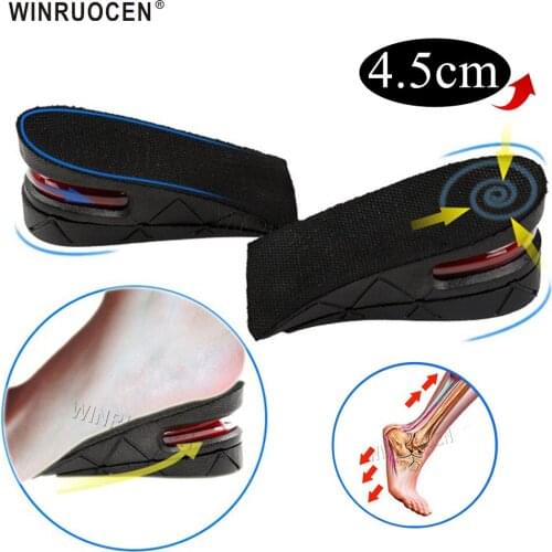 4.5cm Invisible Adjustable 2 Layer Up Air Cushion Heel Insert Lift Pads soles Height Increase Insole for men women shoes Pad