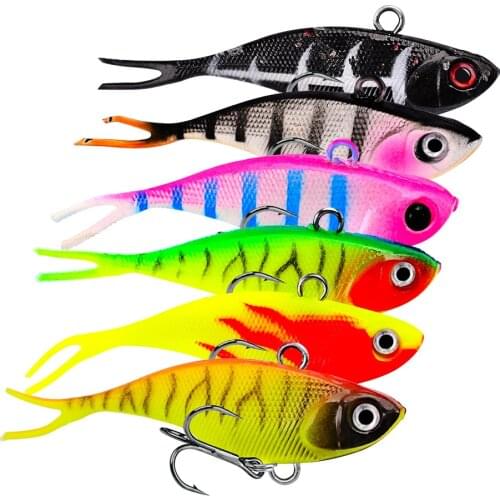 6.8cm Soft Plastic Vibe Lures 60mm Vib Vibes Blade trazo transam Fishing Lure Plating Fish Physical
