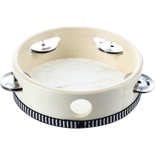 6" Musical Tambourine Tamborine Drum Round Percussion Gift for KTV Party