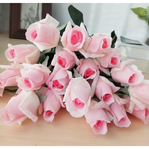7pcs Simulation Moisturizing Feel Real Touch Rose Valentines Day Wedding Holiday Flower Home Decoration
