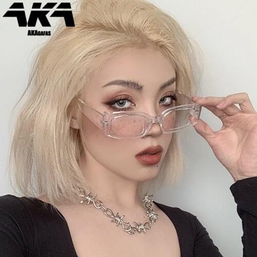 AKAgafas 2021 Small Rectangle Sunglasses Women Vintage Glasses Women/Men Leopard Sunglasses Women Mirror Oculos De Sol Feminino