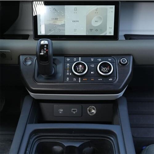 For Land Rover Defender 110 130 2020-2021 ABS Oak Wood Grain Car Center Console Air Conditioning Mode Button Frame Stickers