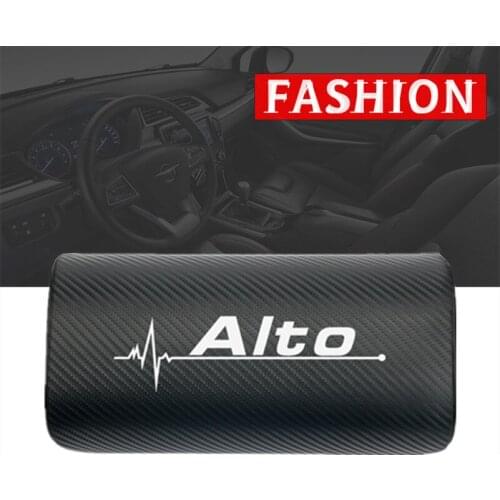 Car neck pillows both side pu leather single headrest case for Suzuki Alto Accessories Car Styling