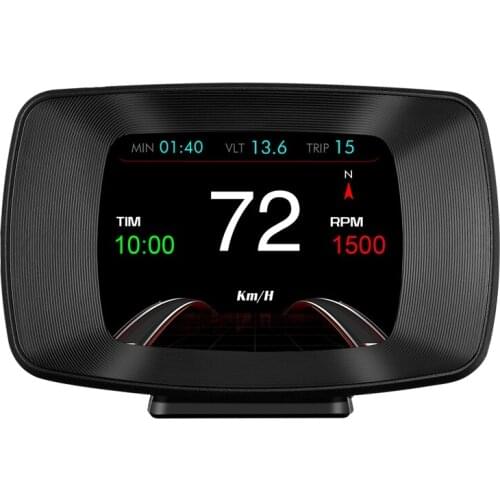 P13 Car HUD Head Up Display Car Smart Digital Alarm Meter Temperature Gauge Digital Voltage Speed Meter Alarm for Car