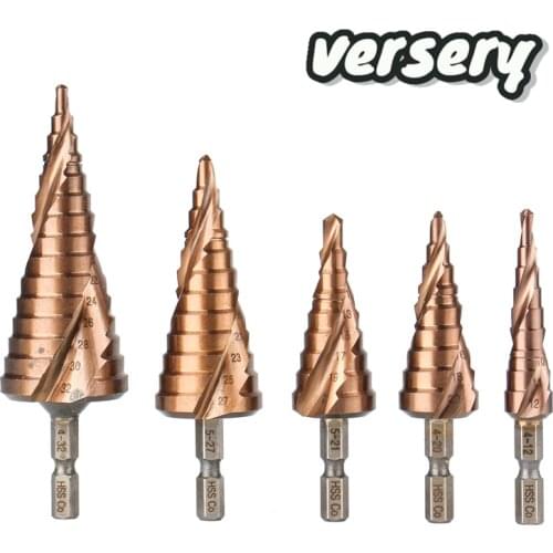 Free Shipping High Quality HSS M35 Cobalt Step Drill Bits Spiral Groove Hex Shank For Stainless Steel Iron Copper Aluminum Alloy