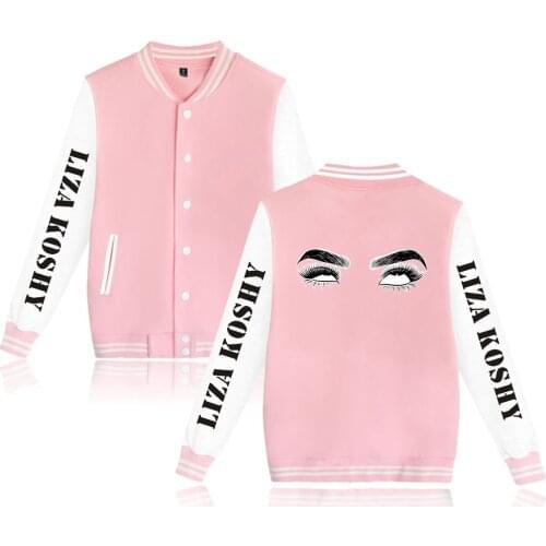 WAWNI Liza Koshy Baseball Jacket Polyester Plus Cotton Unisex Trendy Hip Hop Baseball Fashion Printed Jacket Oversized Tops 2021