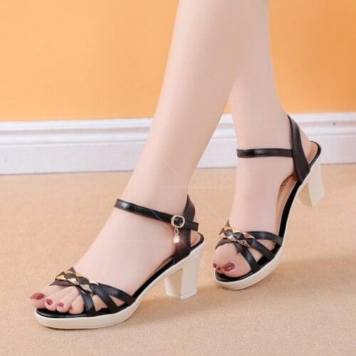 Fashion Solid Color Female Summer Shoes Women Sandal 2021 Elegant Woman High Heels Sandals Ladies Wedge Shoes 35 3 6 37 38 39 40