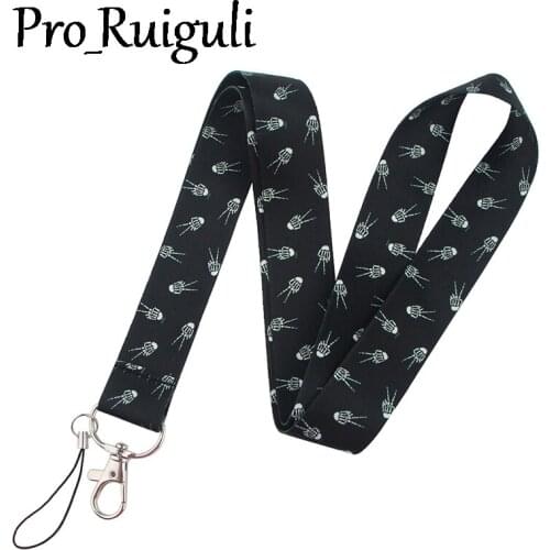 Cherish Life Human Skeleton Finger Funny art Lanyard Neck Key Strap for Phone Keys ID Card Cartoon webbings ribbons