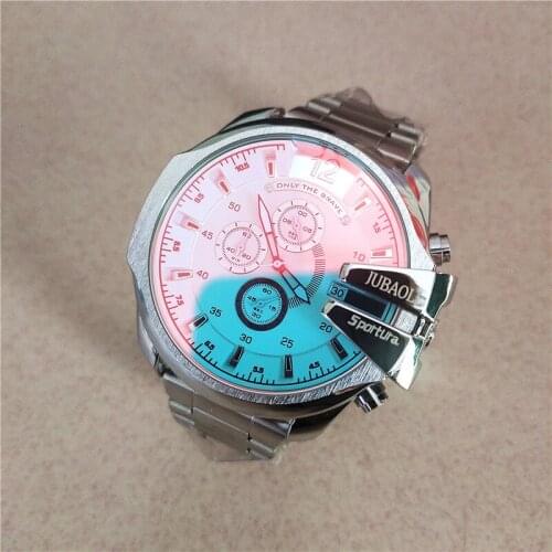 Top Brand Chronograph Watches Men silver Steel Strip High Quality Creative Quartz Business Sports wristwatches Relogio Masculino