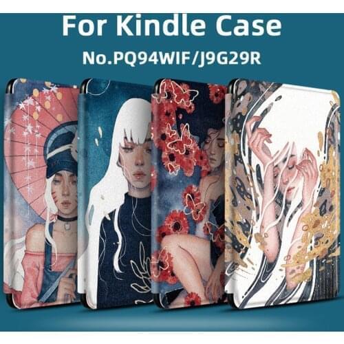 For 6 Inch Kindle Paperwhite 4 2018 Case Flower and Girl Illustration For Kindle 2019 Soft Back Cover For Kindle 2018 4 10Gen