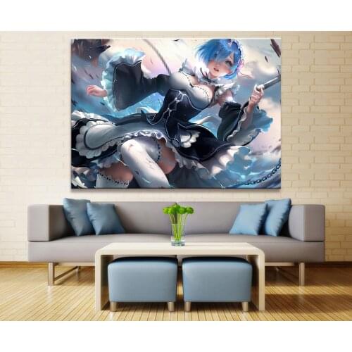 Home Decor Modular Canvas Picture 1 Piece Sexy Rem Re:Life in a Different World from Zero Painting Poster Wall For Home Canvas