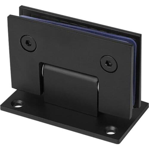 90 Degree Wall to Glass Shower Door Hinge for 8-12mm Glass, Stainless Steel Bathroom Shower Glass Door Hinge Clamp, Black