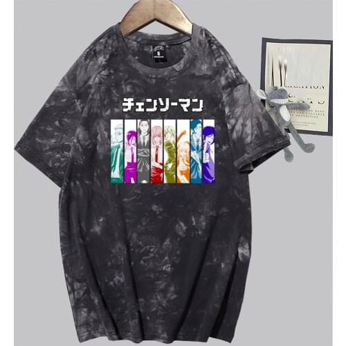 Power Friend T-Shirt Harajuku Funny Chainsaw Man Street Style Fashion Summer Hip Hop Tops Tees Hot Tie Dye Unisex T-shirt