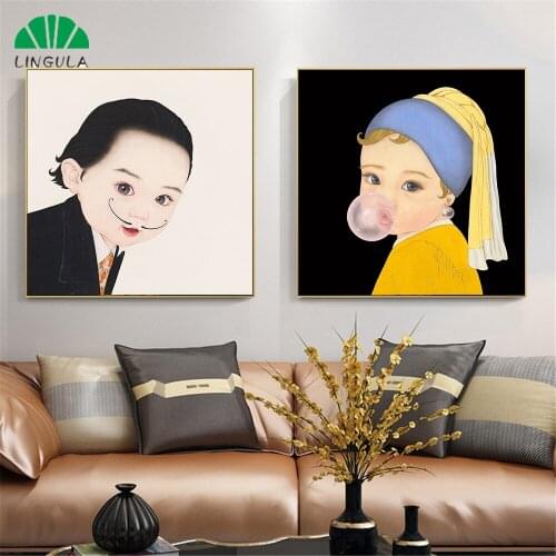 Humor Wall Art Kids Girl Boys Role Playing Painting Home Decor Posters and Prints Wall Picture For Living Room Free shipping