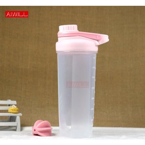 AIWILL 700ml Creative Shake Bottle plastic sports bottles portable protein powder mixing gift outdoor water bottle BPA FREE