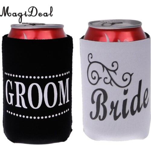 MagiDeal 2pcs Beer Bottle Can Cooler Holder Wedding Party Favors Fathers Day Gift
