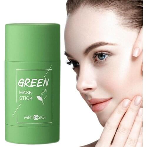Green Tea Mask Stick Oil Control Eggplant Acne Deep Cleaning Mask Skin Care Moisturizing Remove Blackhead Fine Pores Mud Mask