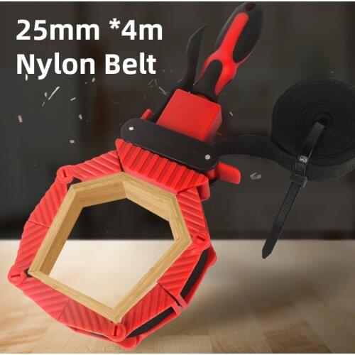 Multifunction Belt Clamping Tools Pipe clamp Woodworking Quick Adjustable Band Tool Clamp 4M Nylon Belt Polygonal Angle Clamp