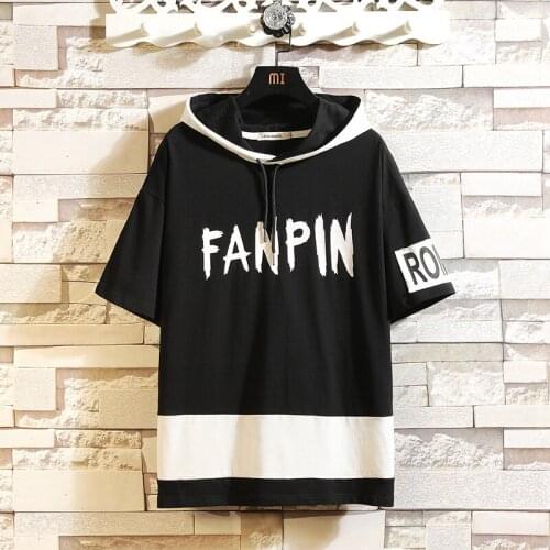 Men Clothes HIP HOP PUNK ROCK 2020 Tops & Tees T-Shirts Plus Asian Sizes M-4XL 5XL Summer Short Sleeves Brand With Hooded Tshirt