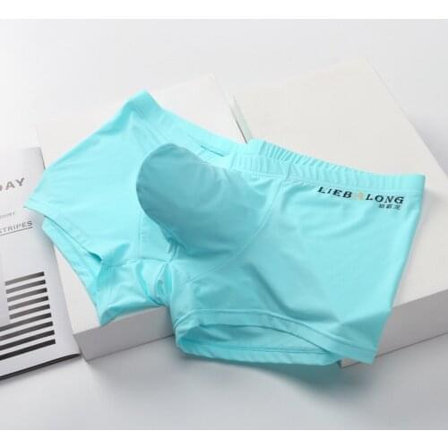 Mens Underwear Boxers Ice Silk Convex Big Bag Sexy Breathable Mens Boxer Shorts