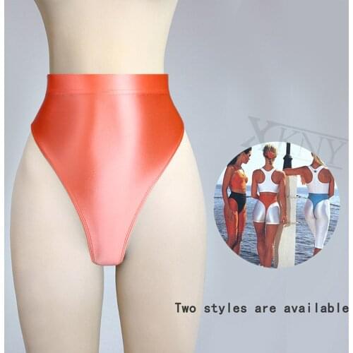 XCKNY New colour T-shaped pants with buttocks sexy Silky solid bikini high waist tights underpants and high fork Oily briefs