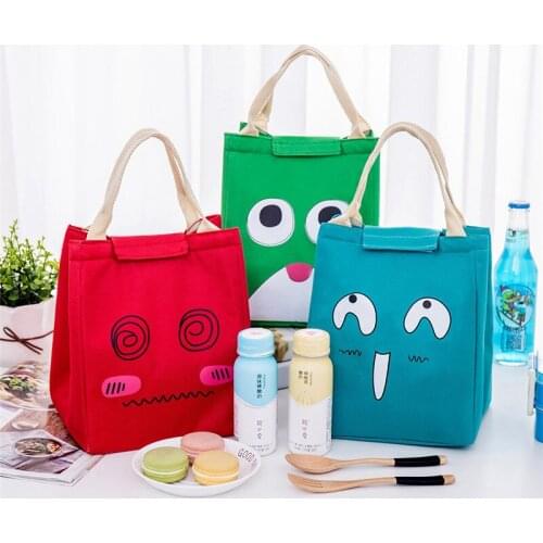 Picnic Bags For Outdoor Camping Lunch Boxes Insulated Cooler Box Tote Waterproof Thermal Lunch Bags Cute Expression Food Storage