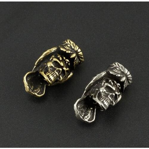 Punk EDC DIY Owl Knife Beads Pendant Vintage Brass Outdoor Tools Skull Owl Paracord Beads
