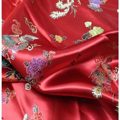 90cm*100cm Brocade fabric costume clothing decorative fabric festive wedding cheongsam Phoenix Textile Packaging Materials
