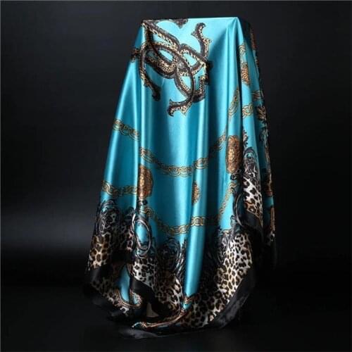 90*90cm Fashion Scarves for Women Shawl Print Silk Satin Hijab Scarf Female Bandana Luxury Brand Square Shawls Scarfs For Ladies