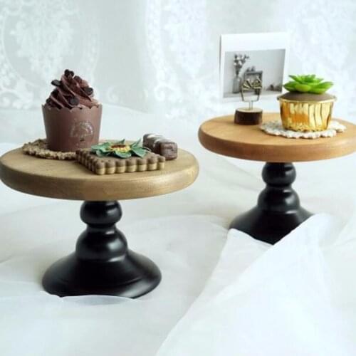 10/12 Inch Wood With Metal Base Cupcake Cake Stand Rack Wedding Cake Tools