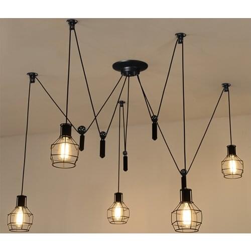 Retro spider chandelier ceiling Mordern Nordic Retro Edison Bulb Light Chandelier Vintage Loft Antique Adjustable lamps edison