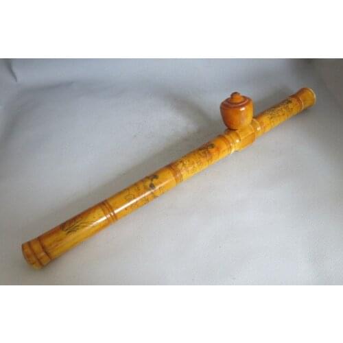 Rare old Qing Dynasty bone pipe,1840,Beauty,free shipping