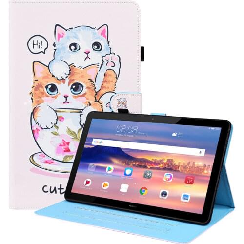 PU Leather Flip Stand Wallet Case for Samsung Galaxy Tab A 10.1 2019 T580 T585 SM-T580 Life Tree Folio Shell Cover Case